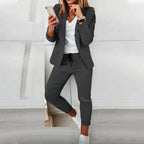 Women's Versatile Blazer & Jogger Pants Set Tailored Structured Casual Office Chic Everyday – Florence