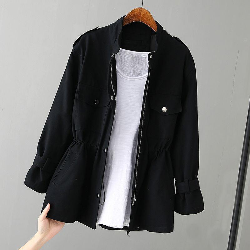 Women's Chic Utility Jacket Zipper Pockets Flattering Fit Minimalist Casual Everyday Elegant – Audrey