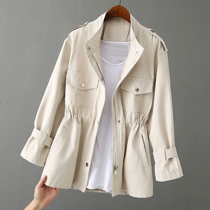 Women's Chic Utility Jacket Zipper Pockets Flattering Fit Minimalist Casual Everyday Elegant – Audrey