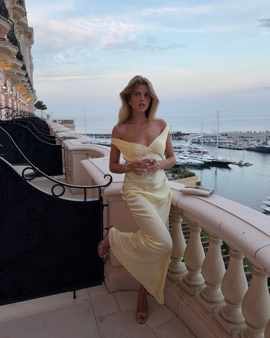 Women's Long Wedding Off-Shoulder Satin Dress Open Back Fluid Elegant Formal Gown – Alicia