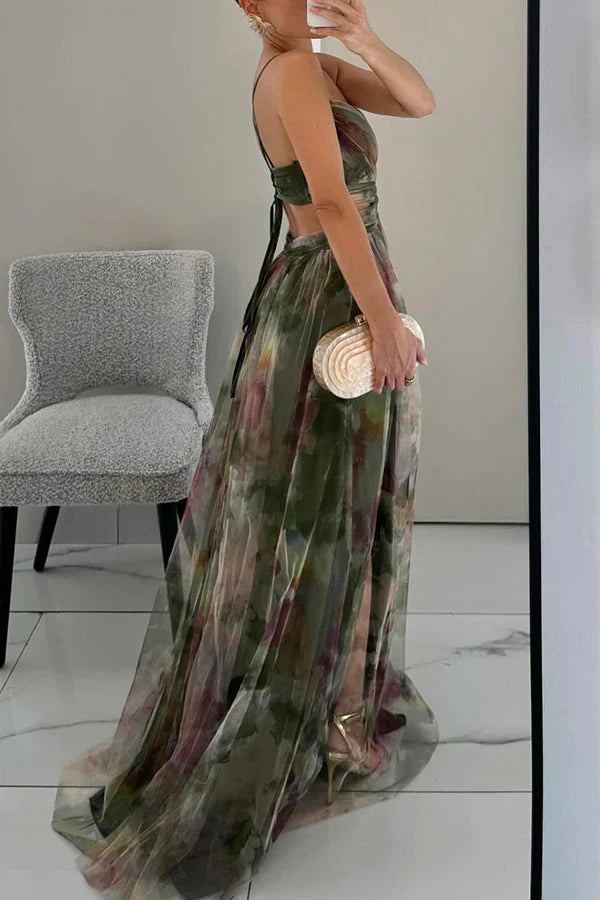 Women's Romantic Sleeveless Formal Dress – Softly Draped Fluid Elegant Party Dress & Wedding Guest Gown