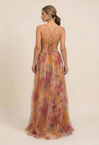 Women's Romantic Sleeveless Formal Dress – Softly Draped Fluid Elegant Party Dress & Wedding Guest Gown