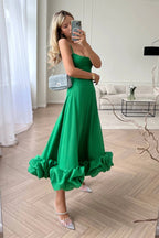 Women's Sleeveless Midi Wedding Guest Dress Fluid Silhouette Waist-Defining Lightweight Versatile – Heather