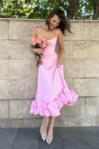 Women's Sleeveless Midi Wedding Guest Dress Fluid Silhouette Waist-Defining Lightweight Versatile – Heather