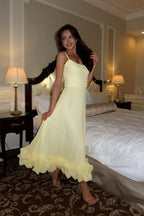 Women's Sleeveless Midi Wedding Guest Dress Fluid Silhouette Waist-Defining Lightweight Versatile – Heather
