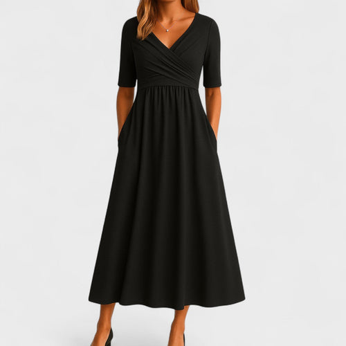 Women's Chic V-Neck Midi Dress Wrap Style Elegant Wedding Cocktail Casual Dinner Formal – Jessica