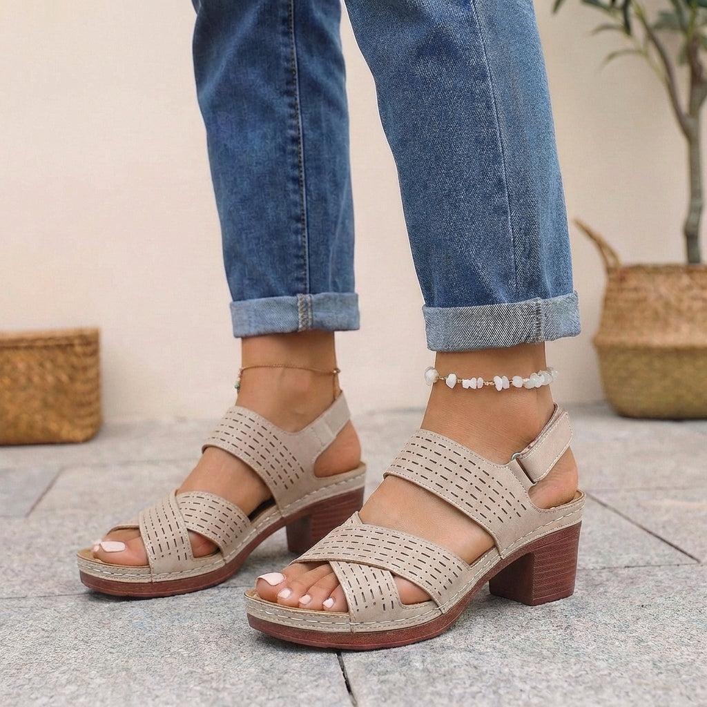 Women's Platform Heel Comfort Sandals Adjustable Strap Open Toe Casual Summer Shoes – Victoria