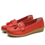 Women's Leather Moccasin Loafers Slip-On Flat Arch Support Casual Everyday Shoes