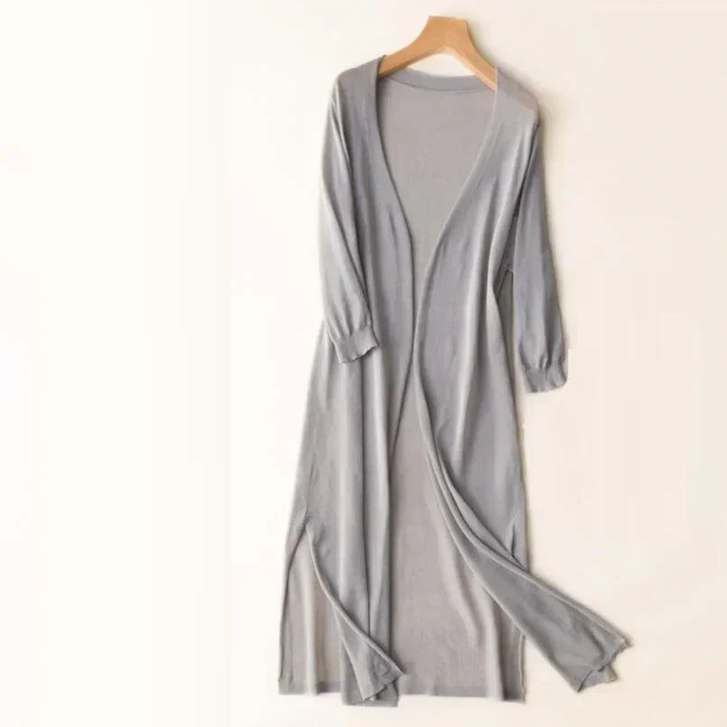 Women's Casual Relaxed Fit Long Cardigan Open Front Longline Lightweight Layering Elegant – Danielle