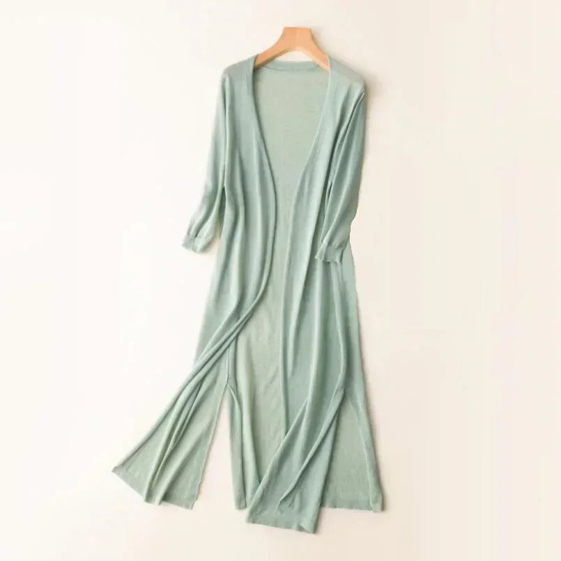 Women's Casual Relaxed Fit Long Cardigan Open Front Longline Lightweight Layering Elegant – Danielle