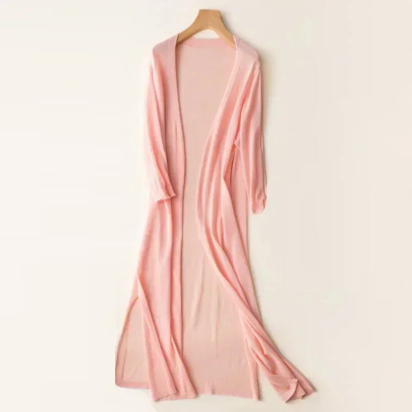 Women's Casual Relaxed Fit Long Cardigan Open Front Longline Lightweight Layering Elegant – Danielle