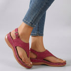 Women's Comfort Fit Ankle Strap Wedge Sandals Open Toe Flip Flop Casual Summer Shoes – Amelia