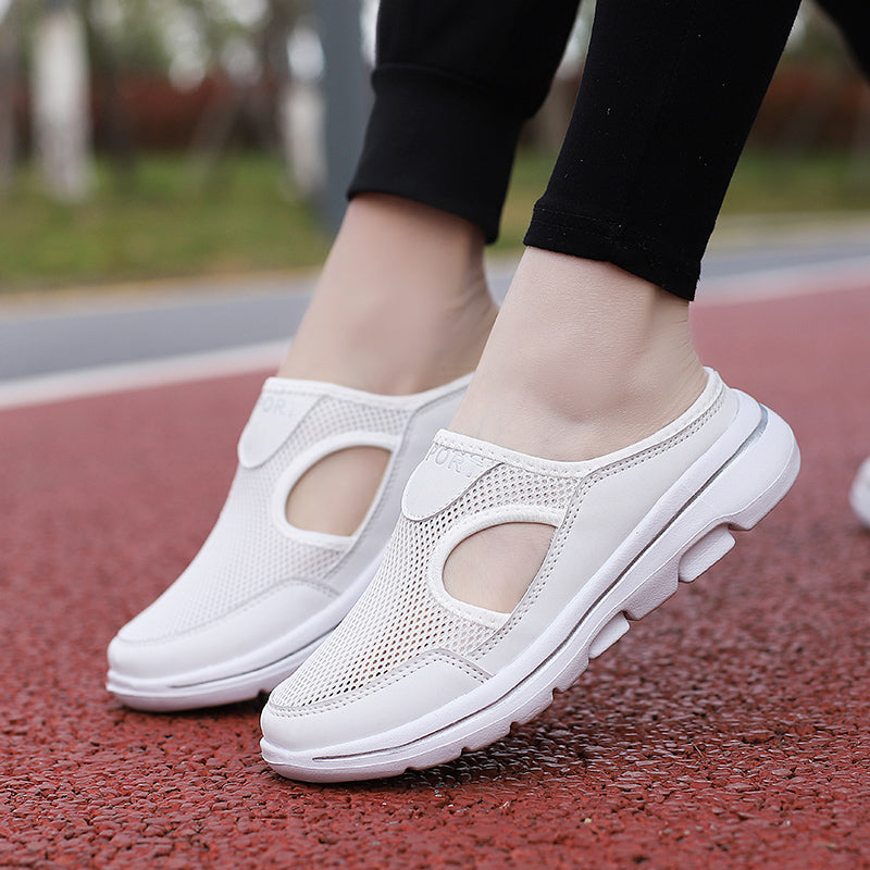 Women's Mesh Slippers Breathable Cushioned Sole Slip-On Casual Summer Walking Comfort
