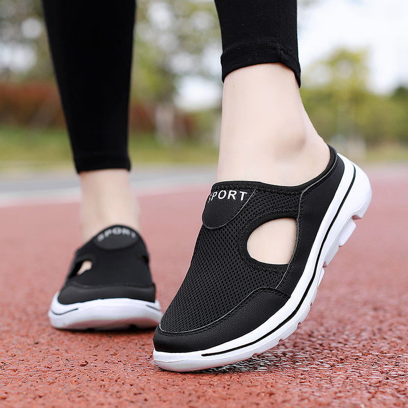 Women's Mesh Slippers Breathable Cushioned Sole Slip-On Casual Summer Walking Comfort