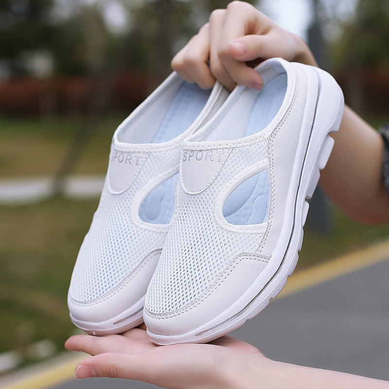 Women's Mesh Slippers Breathable Cushioned Sole Slip-On Casual Summer Walking Comfort