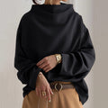 Women's Sophisticated High Neck Top Relaxed Silhouette Long Sleeve Casual Elegant – Renli