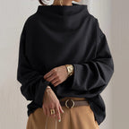 Women's Sophisticated High Neck Top Relaxed Silhouette Long Sleeve Casual Elegant – Renli