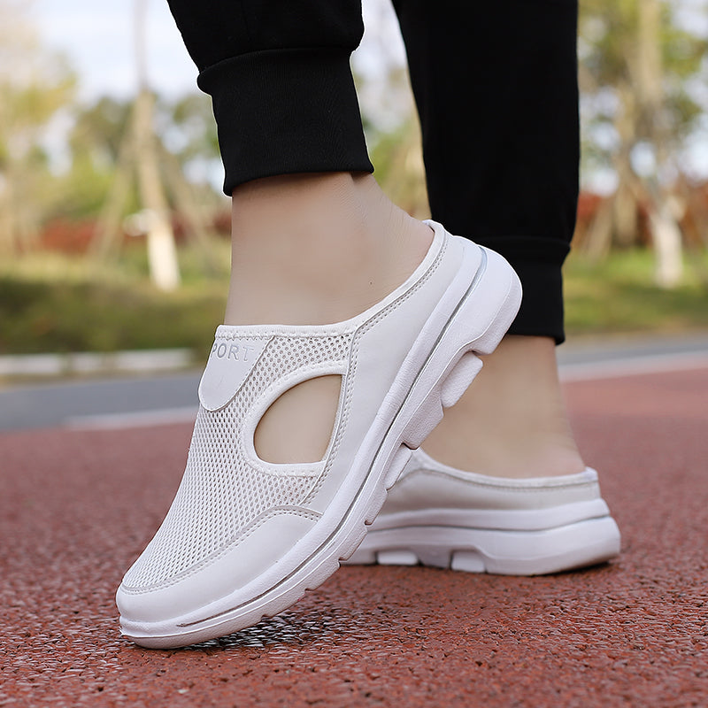 Women's Mesh Slippers Breathable Cushioned Sole Slip-On Casual Summer Walking Comfort