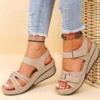 Women's Wedge Sandals Adjustable Strap Open Toe Arch Support Casual Summer Shoes – Alfreda