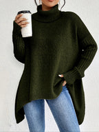 Women's Winter Cashmere Turtleneck Sweater Oversized Relaxed Fit Soft Warm Casual Elegant – Ella