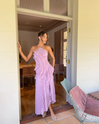 Women's Elegant Halter Long Dress Pleated Flowing Formal Casual Wedding Guest Garden Party – Estelle