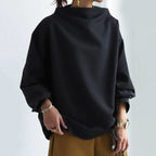 Women's Sophisticated High Neck Top Relaxed Silhouette Long Sleeve Casual Elegant – Renli