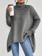 Women's Oversized Cashmere Turtleneck Sweater Loose Warm Soft Knit Casual Winter Cozy – Ella