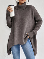 Women's Oversized Cashmere Turtleneck Sweater Loose Warm Soft Knit Casual Winter Cozy – Ella