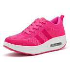 Women's Air Bubble Sneakers Mesh Lace-Up Cushioned Platform Casual Everyday Shoes