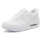 Women's Air Bubble Sneakers Mesh Lace-Up Cushioned Platform Casual Everyday Shoes