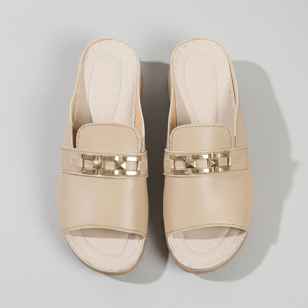 Women's Slip-On Sandals Buckle Detail Block Heel Casual Summer – Kylie