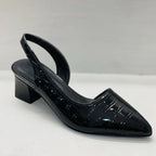 Women's Elegant Pointed Toe Slingback Pumps Low Heel Work Office Formal Wedding Party Everyday – Pernille Black Brown