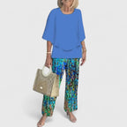 Women's Sophisticated Two-Piece Set Relaxed Blouse Wide-Leg Pants Casual Elegant Everyday – Martha