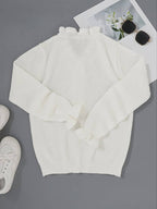 Women's Ruffle Blouse Decorative Buttons Flowing Neckline Feminine Elegant Casual Dressy Chic – Darcey