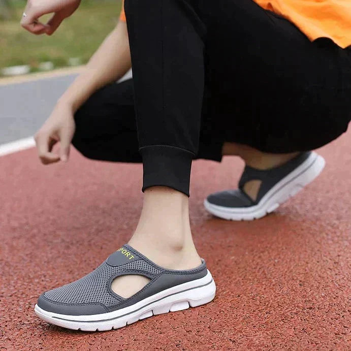 Women's Mesh Slippers Breathable Cushioned Sole Slip-On Casual Summer Walking Comfort