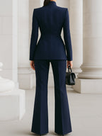 Women's Elegant Blazer & Trouser Suit Set Tailored Structured Slim-Fit Formal Elongating – Sharie