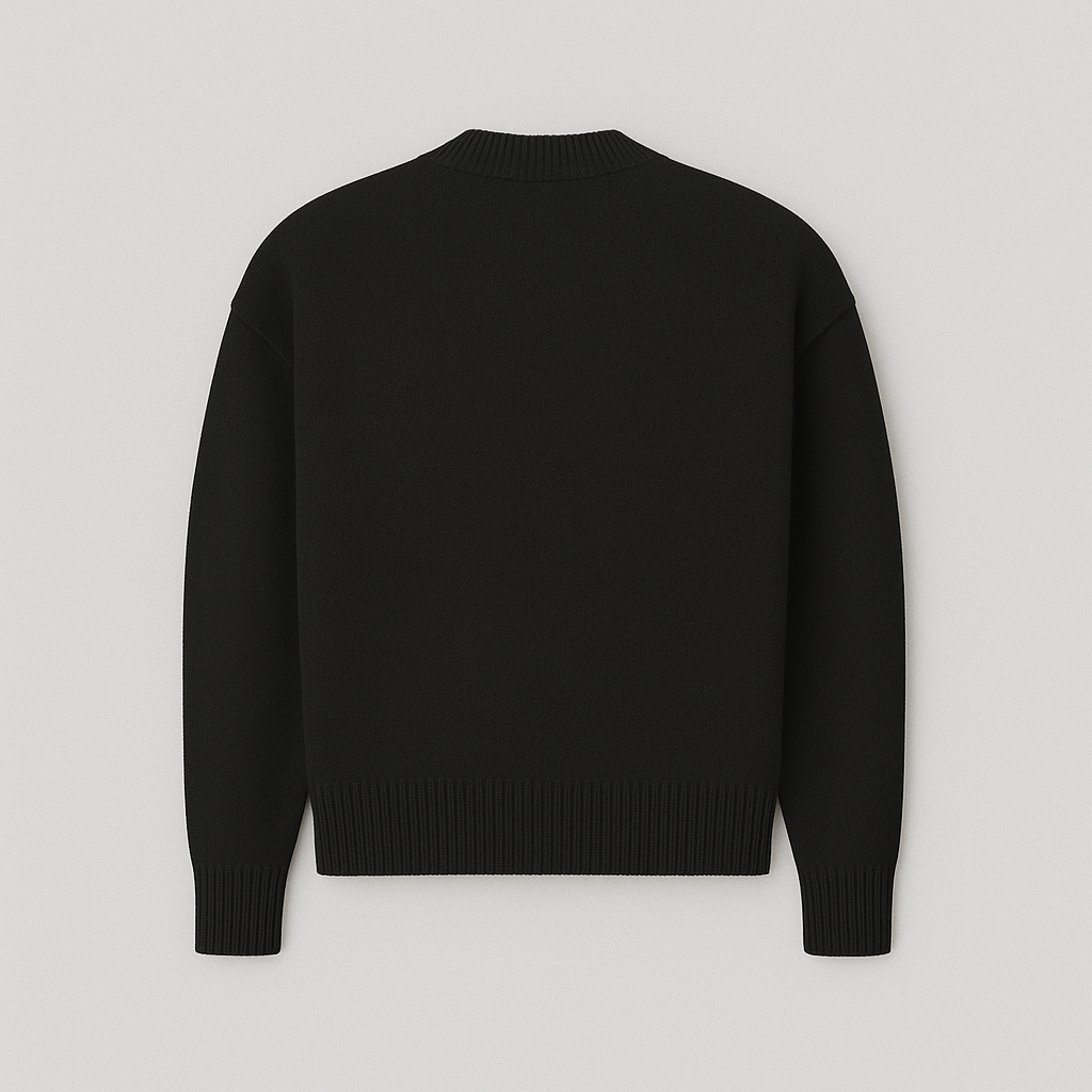 Women's Oversized Heart Ace Logo Knit Sweater Casual Everyday Cozy Streetwear Smart Casual Gift – Anely Cream Black Green