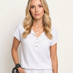 Women's Silk Look V-Neck Short Sleeve Satin Blouse Casual Formal Everyday Work Office Elegant Dressy Top – Champagne Sage Green