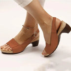Women's Heeled Sandals Block Heel Arch Support Open Toe Casual Formal Summer Shoes – Marley Elegance