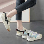 Women's Platform Sneakers Lace-Up Chunky Sole Breathable Casual Everyday Shoes – Serenity