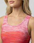 Women's One-Piece Sports Swimsuit Quick-Dry Open Back Crossed Straps Round Neck Athletic Beach