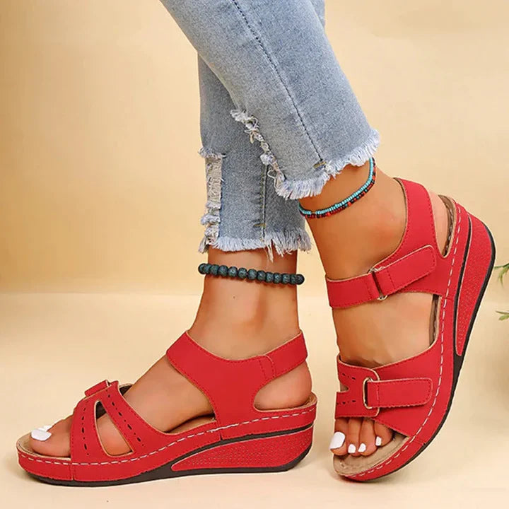 Women's Wedge Sandals Adjustable Strap Open Toe Arch Support Casual Summer Shoes – Alfreda