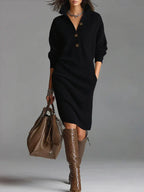 Women's Chic Knit Short Dress Soft Breathable Flattering Casual Workday Evening Elegant – Fatima