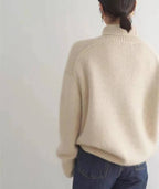 Women's Cashmere Turtleneck Sweater Soft Cozy Relaxed Fit Warm Casual Elegant Winter – Beige