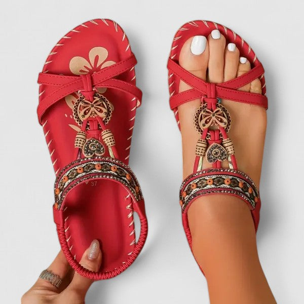 Women's Flat Sandals Stability Sole Heel Cap Smart Toe Box All-Day Comfort – Maryna