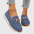 Women's Breathable Loafers Gold Horsebit Detail Lightweight Slip-On – Susana