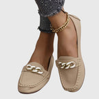 Women's Loafers Cushioned Insole Gold Chain Detail Luxury Everyday Flat – Melissa