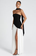 Women's Elegant Strapless Maxi Dress Fitted Slit Formal Party Wedding Guest Sophisticated – Mya
