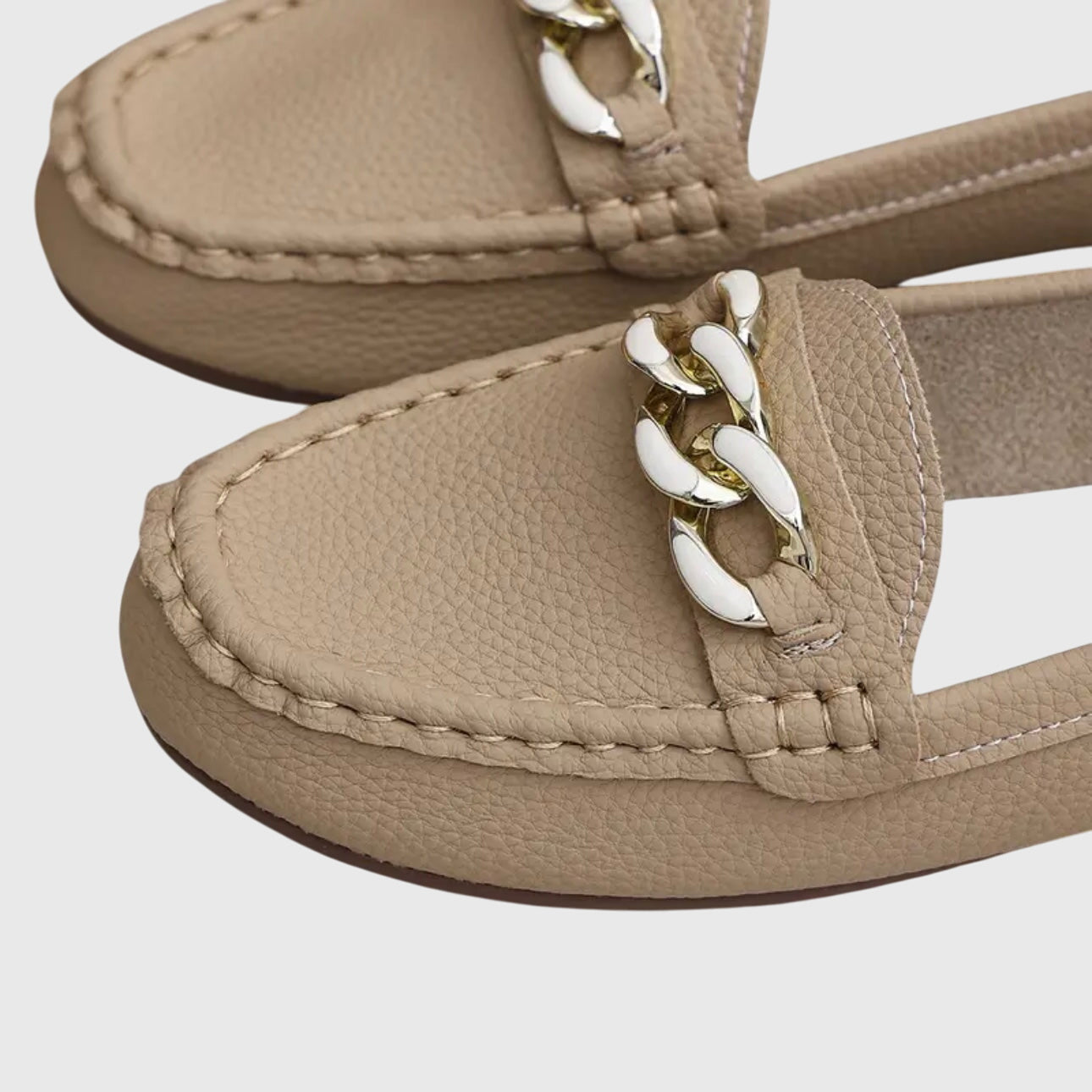 Women's Loafers Cushioned Insole Gold Chain Detail Luxury Everyday Flat – Melissa