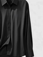 Women's Elegant Button-Down Collar Top Long Sleeve Relaxed Fit Versatile Casual Chic – Melvaya
